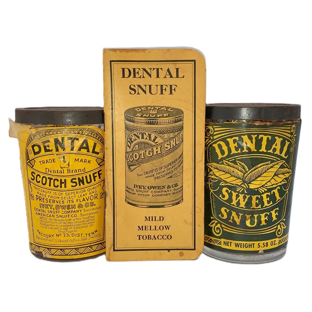 Vtg 1940 Dental Scotch Sweet Empty‎ Jars & Unused 1941 Notepad American Co.